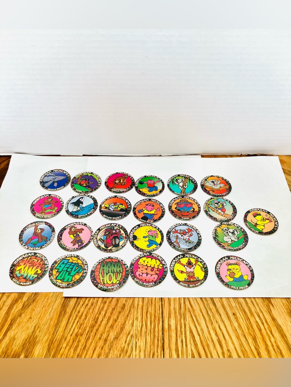 Pogs 1990’s Hawaiian MilkCaps Lot(25) Animals Local Slangs